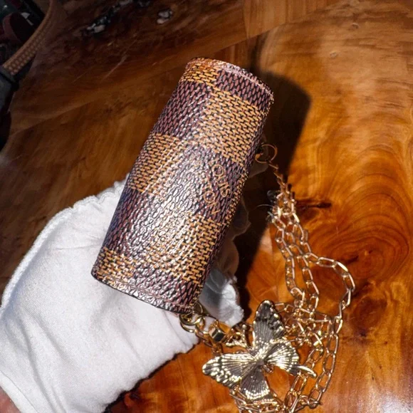 Louis Vuitton repurpose handpainted converted cigarette case brown DAMIER canvas - Picture 6 of 14